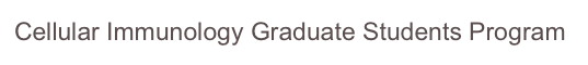 Cellular Immunology Graduate Students Program